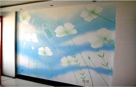 红安画墙绘怎么画好白云的蓬松感？