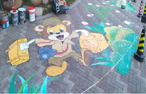 红安夏季画地面彩绘会遇到的问题