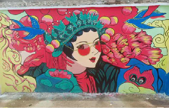 红安墙体彩绘-网红墙